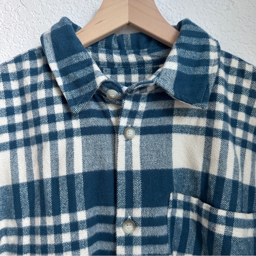 Zara Women’s Blue and White Checkered Cotton Shirt Size L - Picture 3 of 12